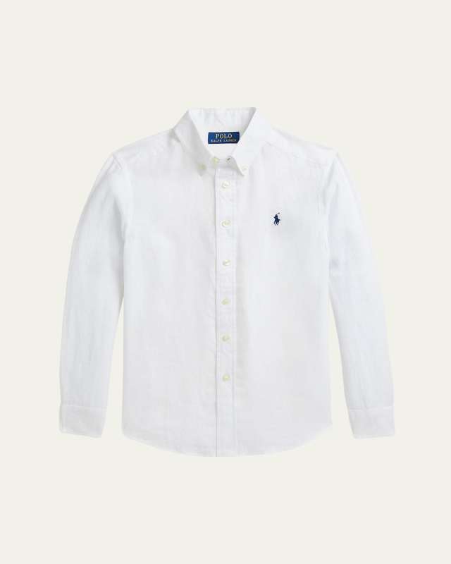 Boy's Classic Embroidered Sport Shirt, Size 2-7